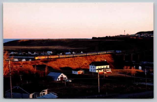 Postcard RR Via's Train 17 Chaleur Toris Pistoles River Quebec VTG c1980   E12