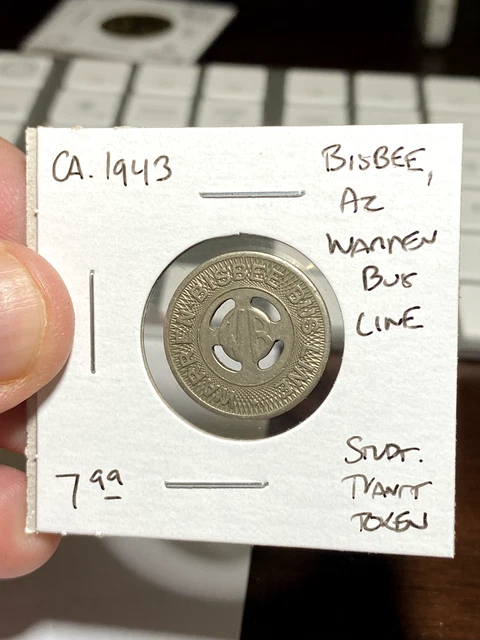CA. 1943 Bisbee Arizona Warren Bus Line Student Transit Token