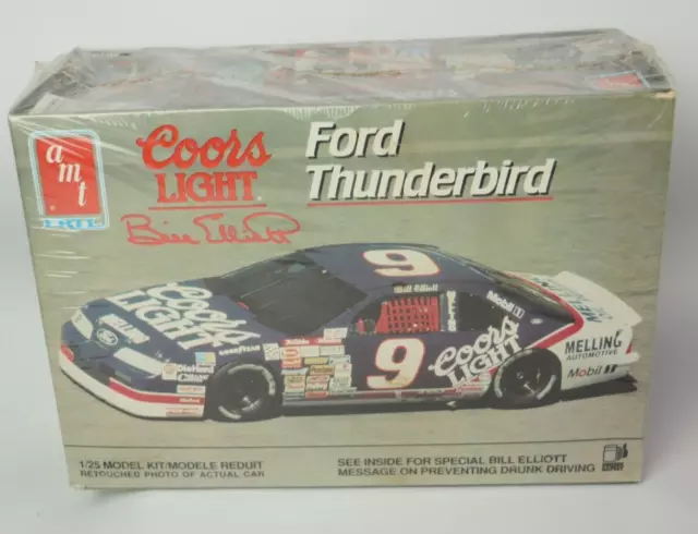 Vintage 1991 AMT/ERTL Model Kit BILL ELLIOTT #9 COORS LIGHT FORD THUNDERBIRD NEW