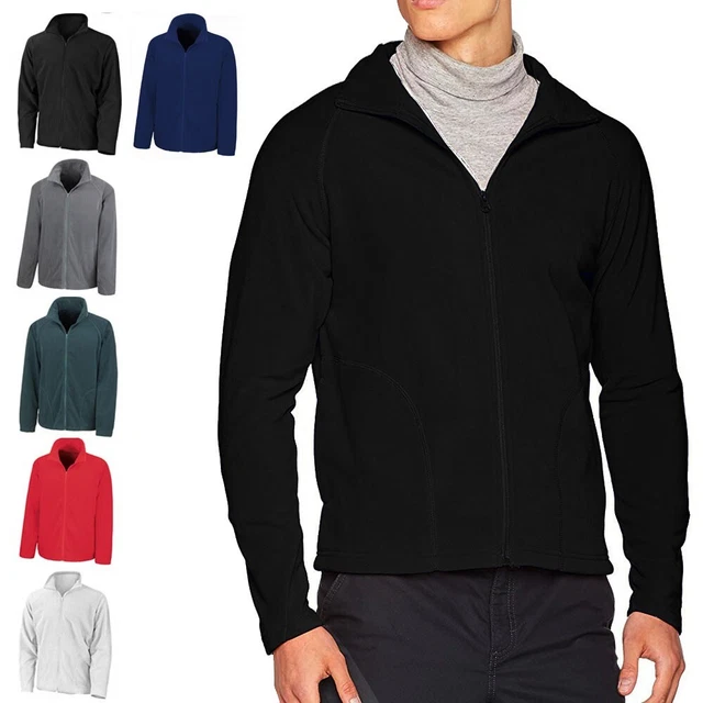 Mens Classic Full Zip Micro Fleece Jacket Casual Work Wear TOP Unisex Womens Men