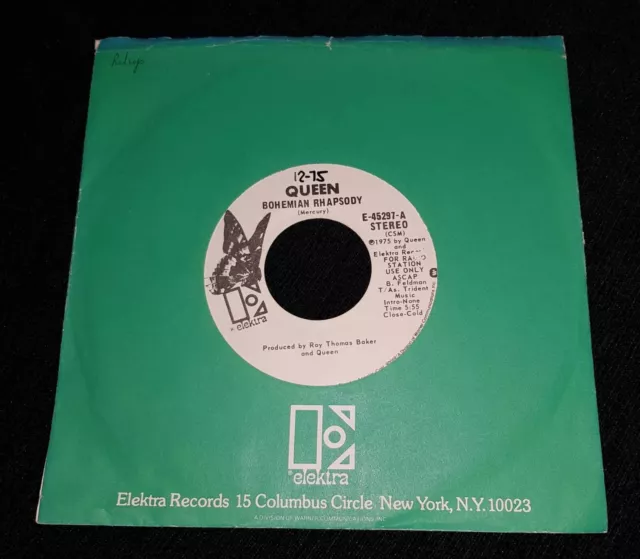 Queen 'Bohemian Rhapsody / I'm In Love With My Car' USA Promo 7" single.