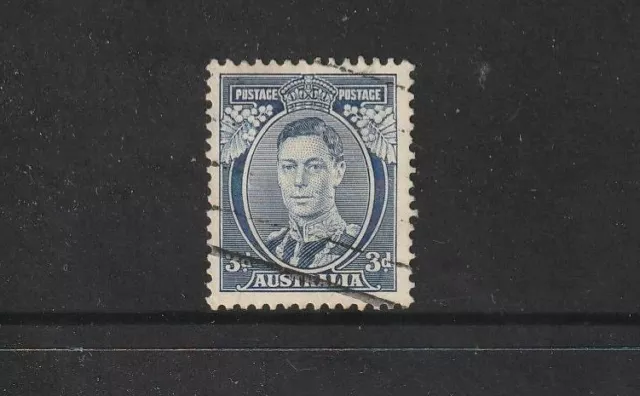 STAMPS AUST PRE DECIMAL  1937  3d BLUE  KGVI  DIE  1a   USED