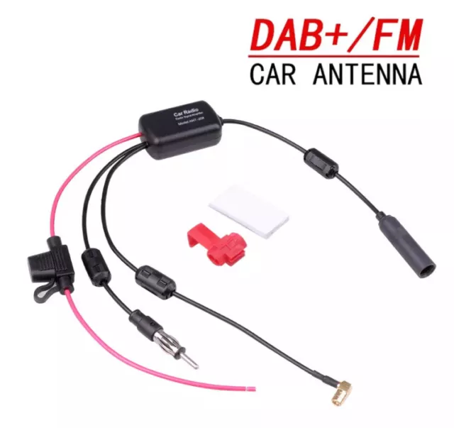 DAB FM Car Digital Radio SMB Antenna DIN Aerial Amplifier 12V 24V Signal Booster