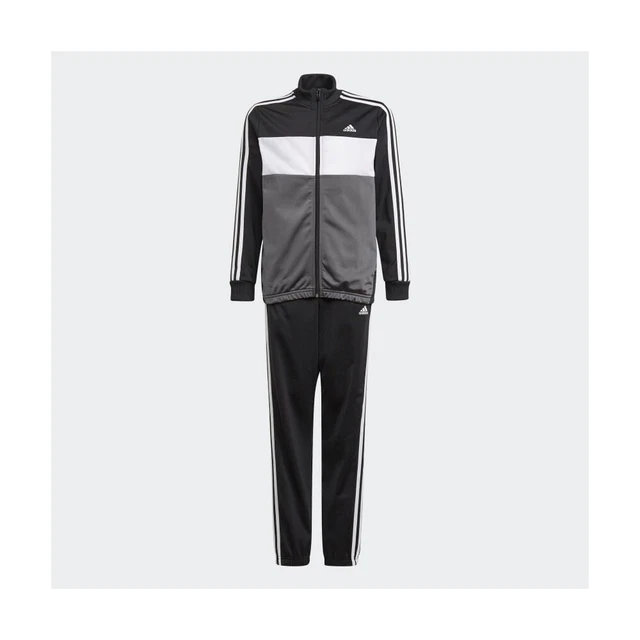 Tuta bambino/ragazzo acetata full zip-elastico  ADIDAS GN3970  nero-antra-bianco