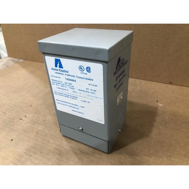 Acme T253008S 500 Va General Transformer, Primary 240X480 Secondary 120/240