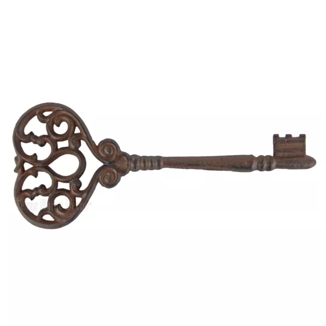 Huge Jailer's Skeleton Key Cast Iron Victorian Antique Style Decorative 13"