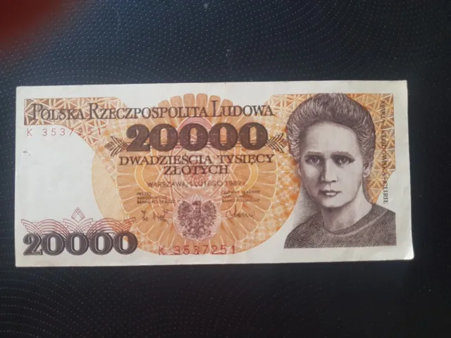 Poland 20 000 Zlotys 1989