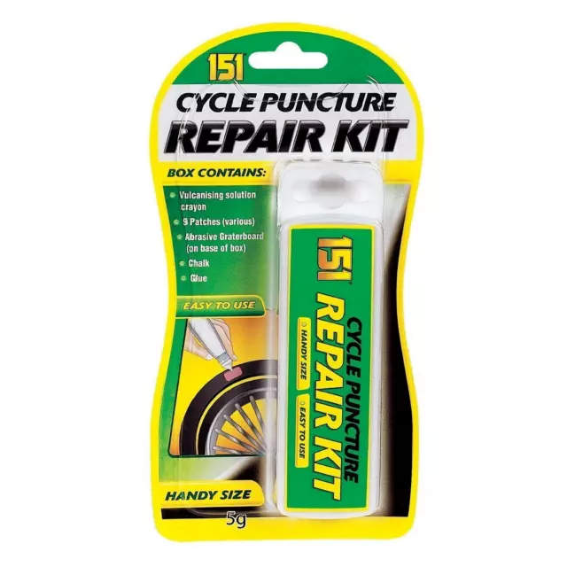 13 Piece Bicycle Puncture Repair Kit Cycle Inner Tube Glue Patches Chalk