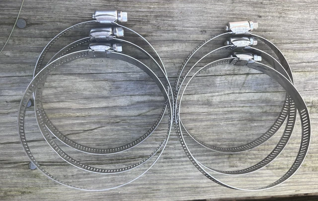 6 New #64 Stainless Steel Worm Drive Hose Clamps 3-9/16 — 4-1/2 / 90-114mm