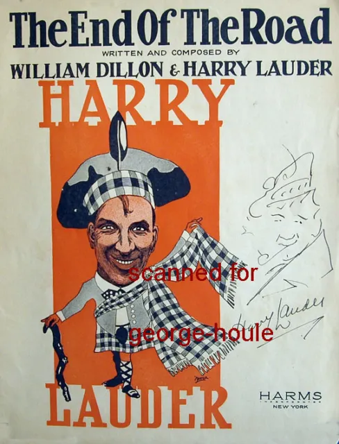 Harry Lauder - Autograph - 1924 - Scottish Singer/Comedian - I Love A Lassie