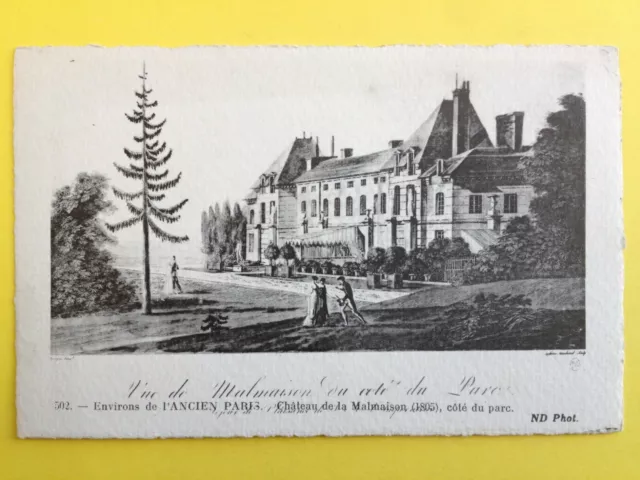 cpa engraving paper Vergé approx. de l'ANCIEN PARIS CHATEAU de la MALMAISON in 1805
