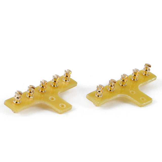 2pcs Terminal Strip Turret Tag 5 Lug Board Gold Plated for Audio Guitar Tube Amp