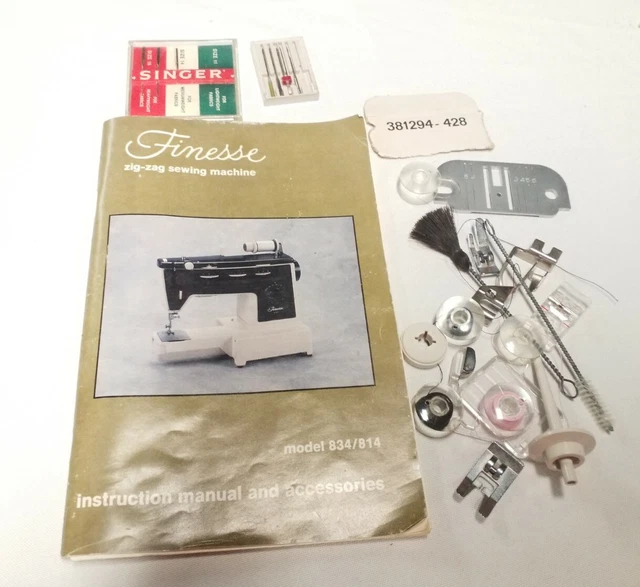 FINESSE ZIGZAG SEWING Machine Manual+ Parts & Accessories/ Steel