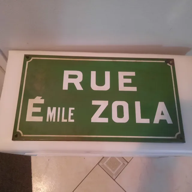 ancienne plaque de rue emaillée rue emile zola