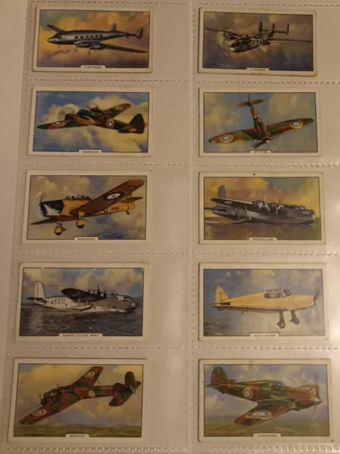 Aeroplanes by Gallaher Ltd 1939 Cigarette Cards Full Set of 50