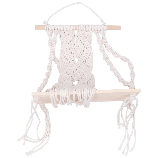 6X(BOHO MACRAMÉ ÉTAGÈRE Murale à La Main Tissé Gland Tapisserie Support