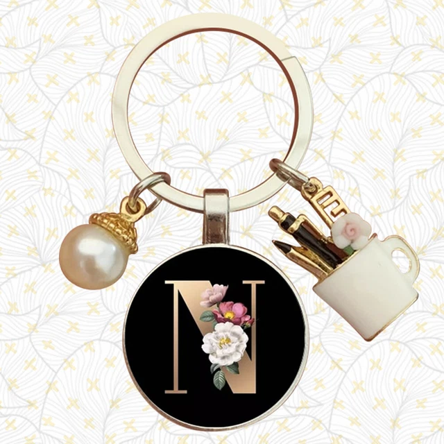 Letter N Keychain Alphabet Letter Keychain Charms for Key Handbag Backpack 2.5cm