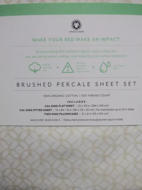 New Under The Canopy California King Sheet Set 100% Organic Cotton Majorca 2