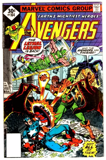 AVENGERS #164 (VG/FN) LETHAL LEGION! early John Byrne Art! 1977 Marvel