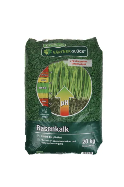 Rasenkalk 20 kg Gartenkalk Raiffeisen Gärtnerglück Kalk Düngekalk