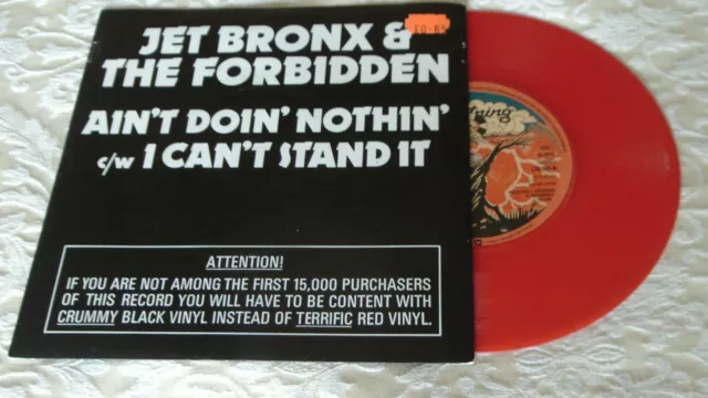 Punk 7": Jet Bronx & The Forbidden AIN'T DOIN' NOTHIN' UK 1st Press 1977 RED!!