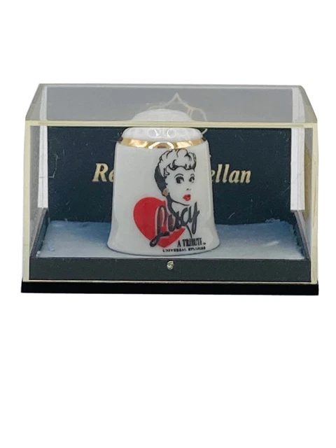 I Love Lucy Collectors Thimble Reutter Porcelain Germany with Display Case