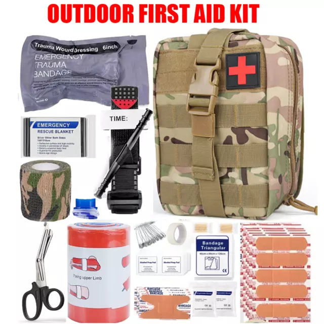 Survival First Aid Kit Medical Emergency Military Trauma Bag Tactical IFAK