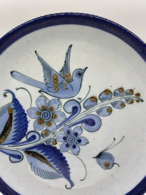 Ken Edwards El Palomar Tonala Studio Pottery Dinner Plate Mexico Flower Bird 10”