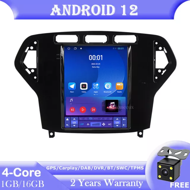 9.7"Android 12 Autoradio Stereo GPS SAT Navi DAB WIFI For Ford Mondeo MK4 07-10