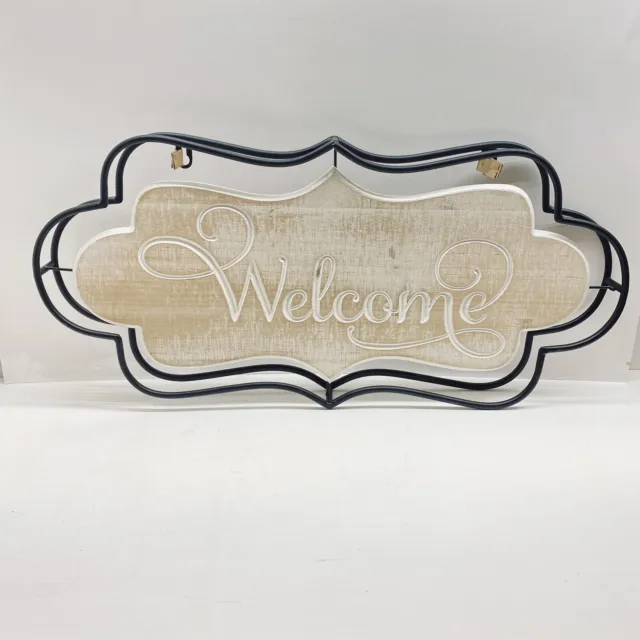 Hobby Lobby Welcome Home metal Wall Sign Black White farmhouse