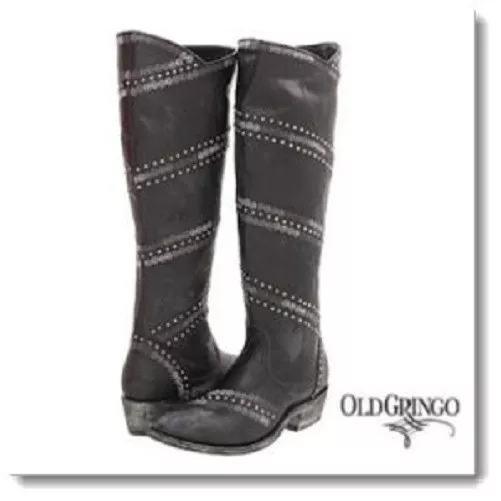 New no Box Womens Old Gringo ARDORA Black Boots Size 7.5 M 7 1/2 M Retail $ 600