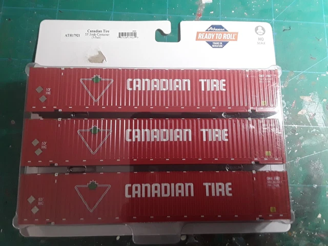 Pack 3 containers Canadian Tire athearn en Ho