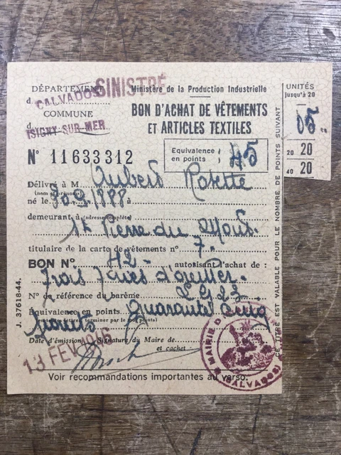 Isigny sur Mer disastered in 1946 Calvados family Aubert Saint Pierre du Mont