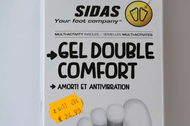 Semelles chaussures SIDAS GEL DOUBLE COMFORT Multisports, taille S 32/36, neuf