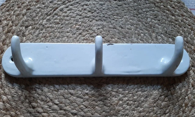 ALTE HAKENLEISTE Handtuchleiste  Gusseisen weiß  40er / 50er Jahre  True Vintage