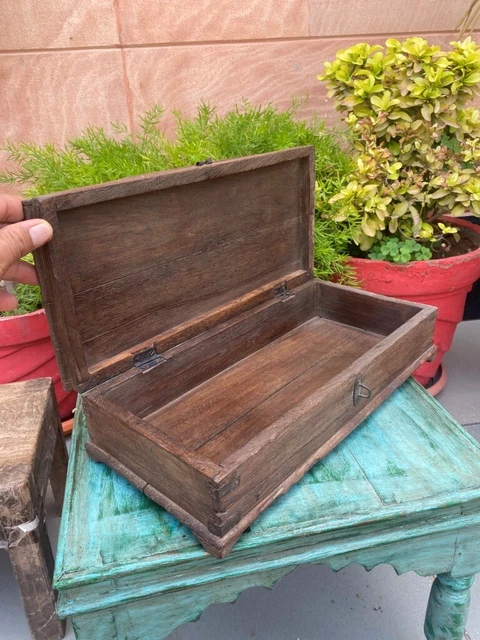 Indian Old Antique Handcrafted Solid Wooden Jewelry Box Storage Box