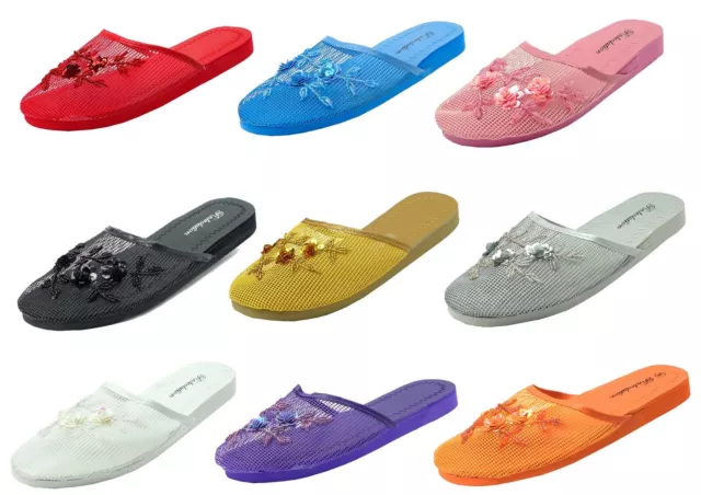 Buy Women's Mesh Slippers With Sequin Available in 13 Colors Online in  India - Etsy
