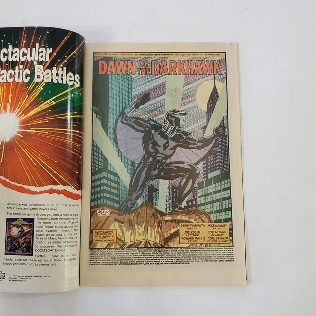 Darkhawk #1 First Appearance Vol. 1 Marvel Comic Book March 1991 High Grade 6
