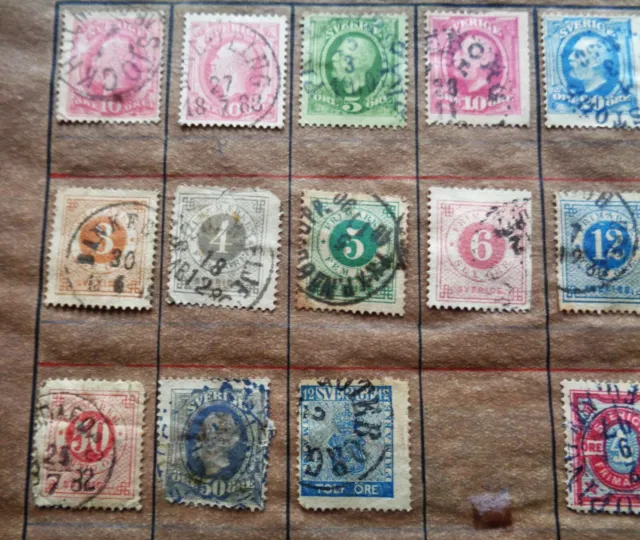 Altes Briefmarken Lot von Schweden Frimärken från Sverige