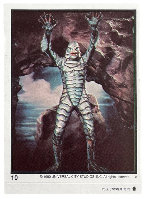 1980 Universal City Studios Sticker Card #10 The Creature From the Black Lagoon