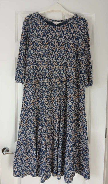 SEASALT CORNWALL LINE Strokes Ice Daisy Onyx Floral Cotton Midi Dress Size  12 16.15 - PicClick UK