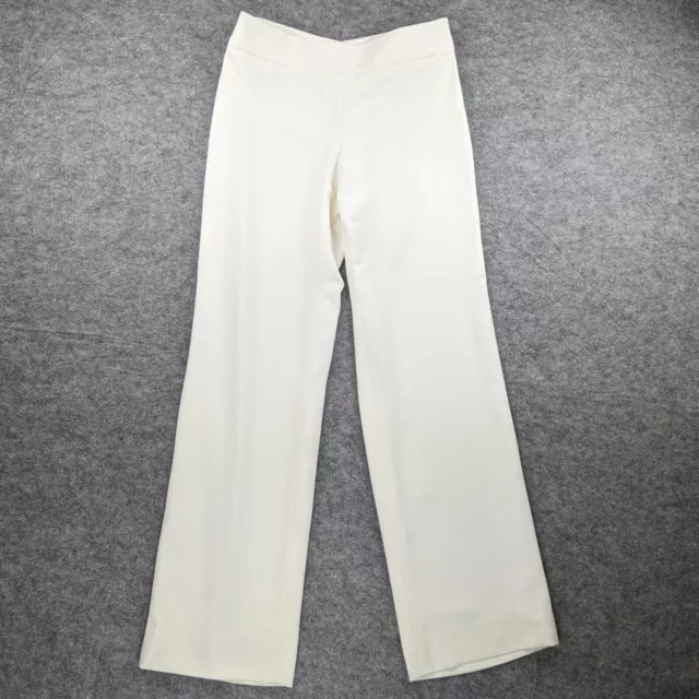 Armani Collezioni Pants Womens 46 White Straight Leg Trousers Career Extra Large