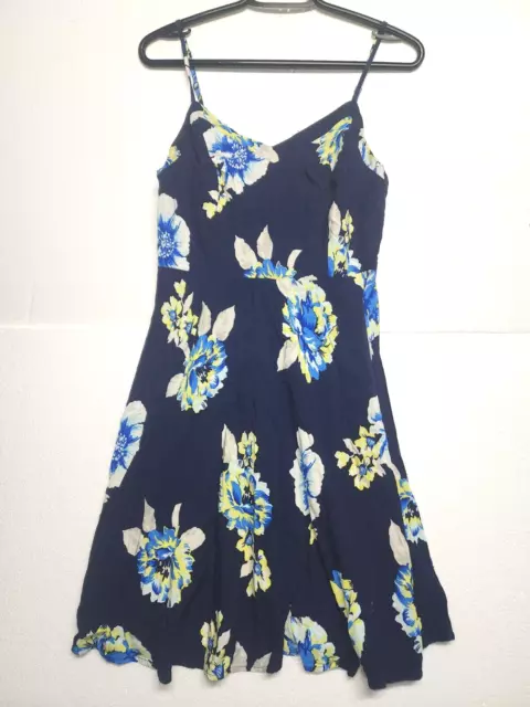 Old Navy Dress Womens Medium Sleeveless Blue Floral Print Back Zip