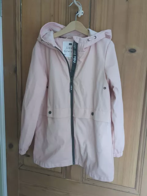 F&F Blush Pink Girls Raincoat Jacket Mac Age 8-9 Years