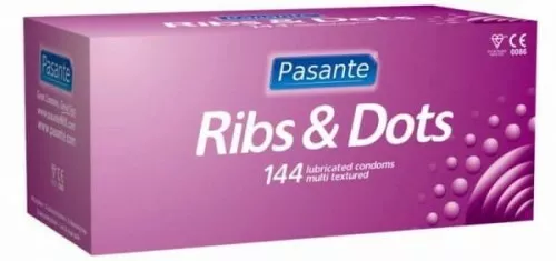 144 Pasante Intensity Ribs & Dots Kondome genoppt Stimulation beide Partner