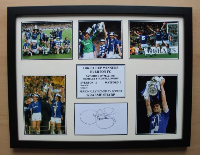 1984 Everton FA Cup Winners Multi Picture Display Signed by Graeme Sharp (21243)