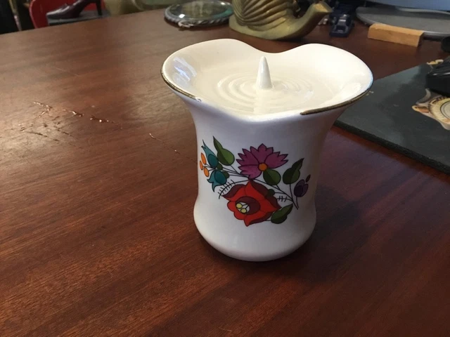 KALOCSA Hungary Handpainted Flowers Candle Stick/Holder
