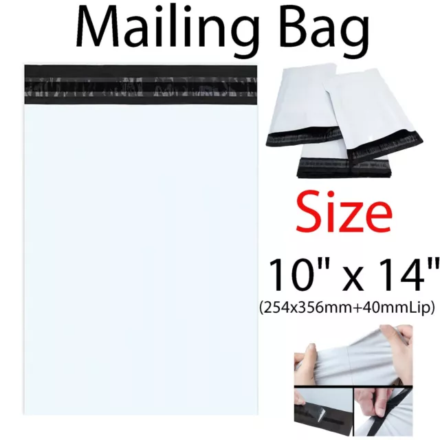 Premium Strong WHITE Plastic Mailing Postal Poly Pack Postage Bags UK ALL SIZES