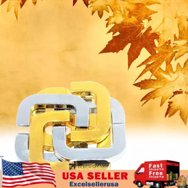 Vintage Alloy Cast Puzzle Box Metal Lock Toys IQ Mind Brain Teaser Game J UE