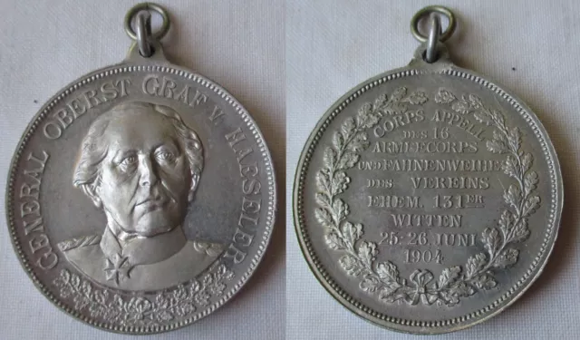 seltene Medaille Erinnerung a. Fahnenweihe ehem. 131er Witten 1904 (121408)